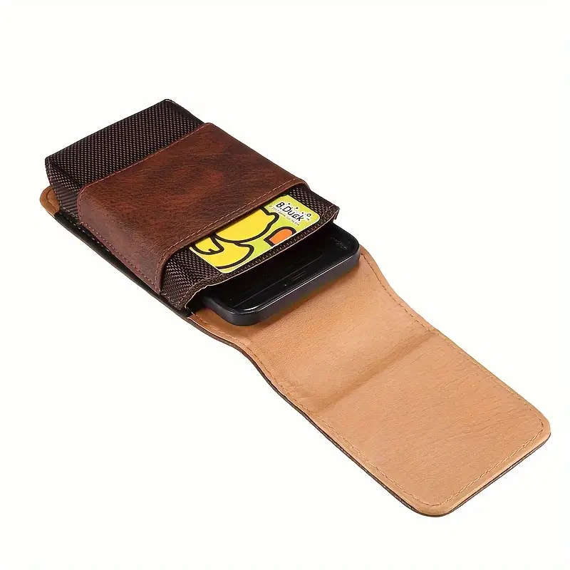 1pc Outdoor Belt for a 7.0-Inch Universal Leather Phone Case Made from Top Layer Cowhide Bag