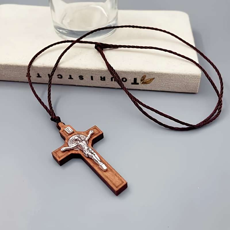 1 Piece Brown Jesus Theme Pendant