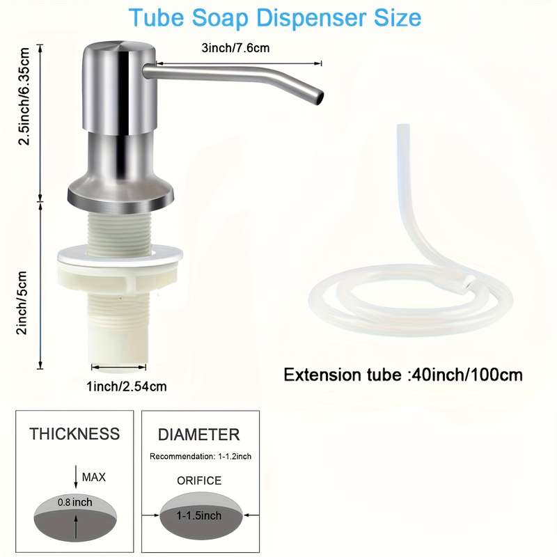 1pc Soap Dispenser for Kitchen Sink with Extension Tube Kit