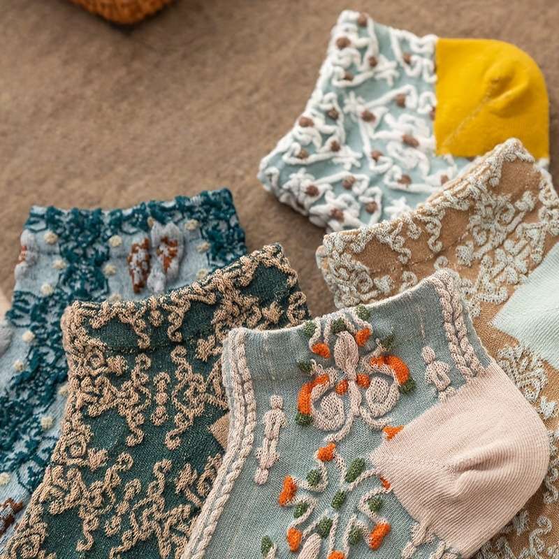 5 Pairs Mixed Color One Size High Elastic Socks