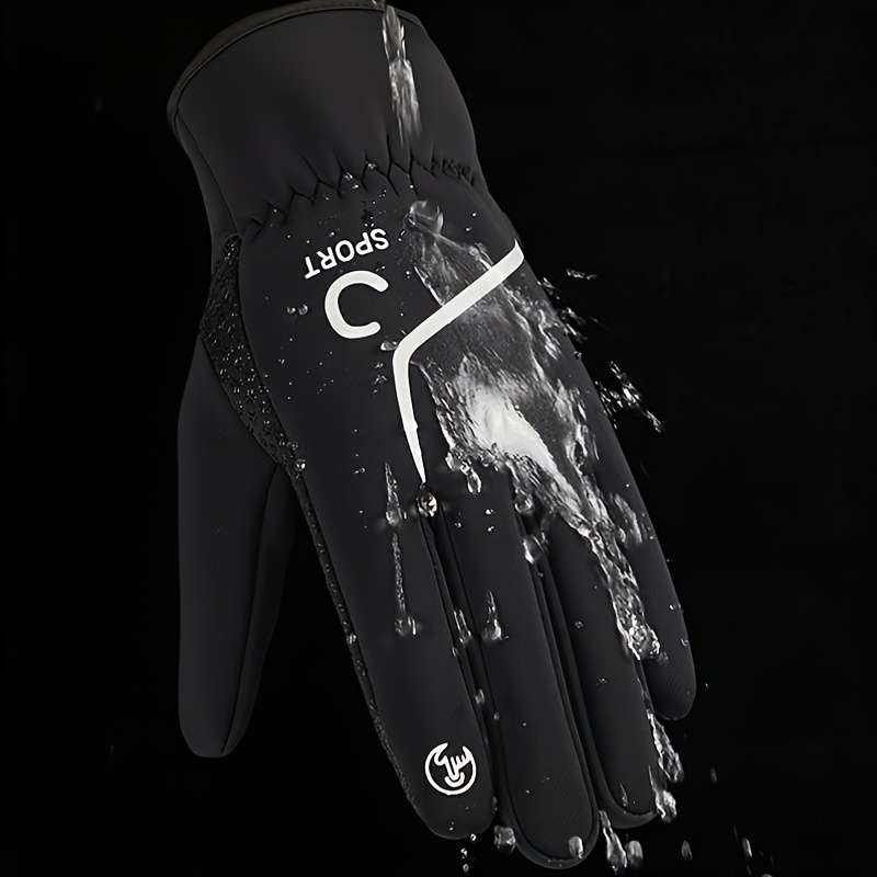 1 Pair Grey Warm Gloves