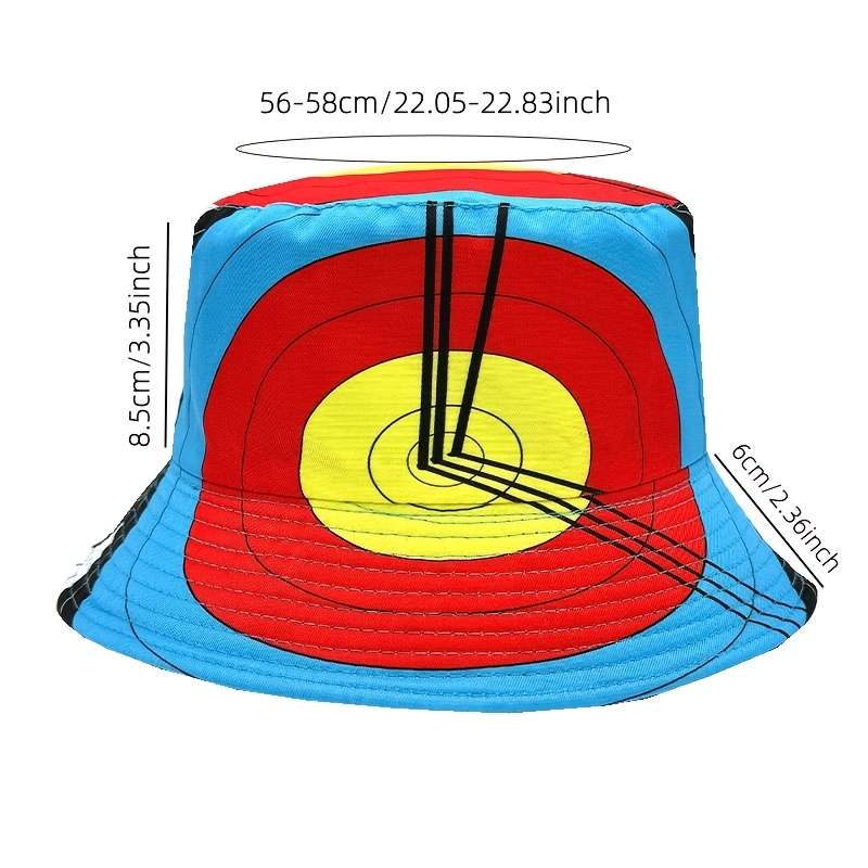 1pc Target Print Bucket Hat Lightweight Sun Protection Fisherman Cap for Women Men Perfect for