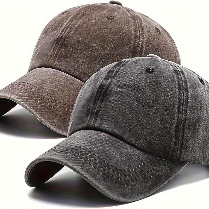1pc Vintage Washed Denim Baseball Caps 100% Cotton Unisex Adjustable Inelastic Outdoor Sun Sh