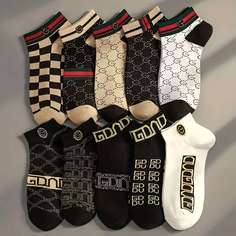10Pairs of Thin Sweat-Absorbent Breathable Versatile Light Luxury Fashion Versatile Shallow Mouth Sh