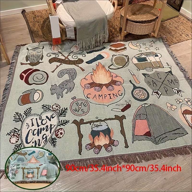 1ps Blanket Color 89.99X89.99Cm Green Portable