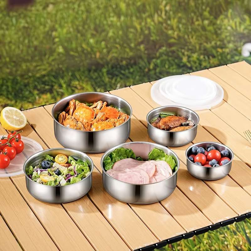 5pcs set of food storage containers with lids suitable for vegetables fruits kitchen supplie