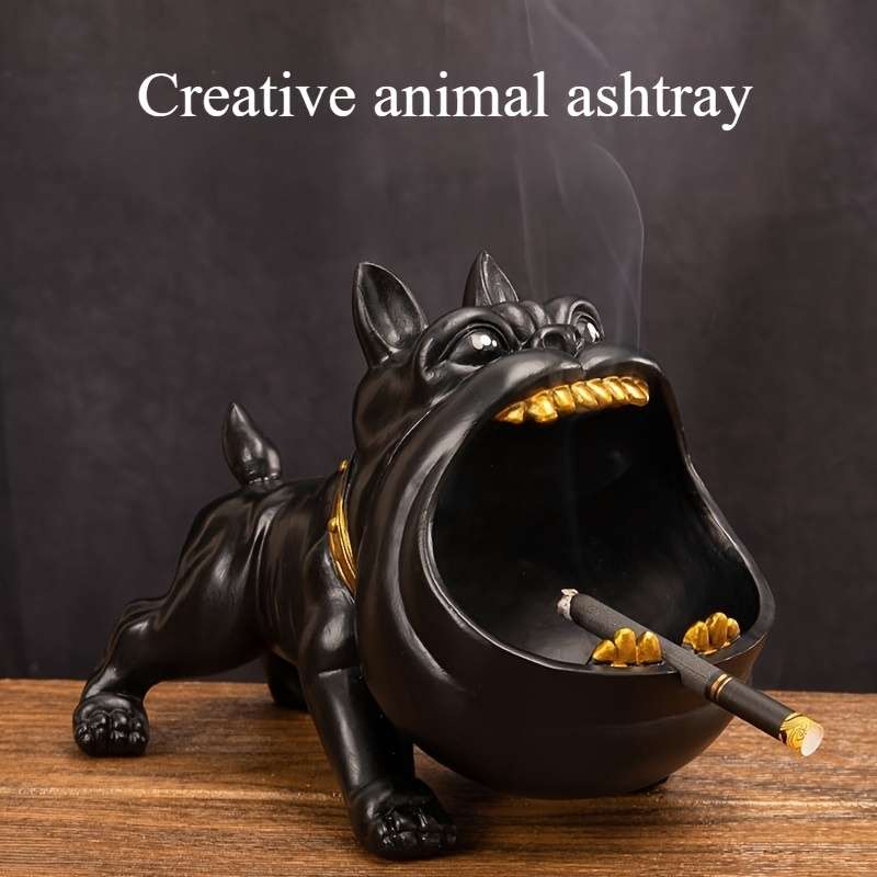 1pc A New Oversized Artistic Bully Dog Ashtray That Is Windproof And Resistant to Flies an Idea