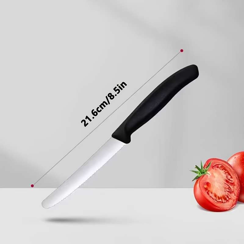 4pcs Premium Stainless Steel Knife Set Sharp Corrugated Edge for Easy Cutting Ergonomic Han