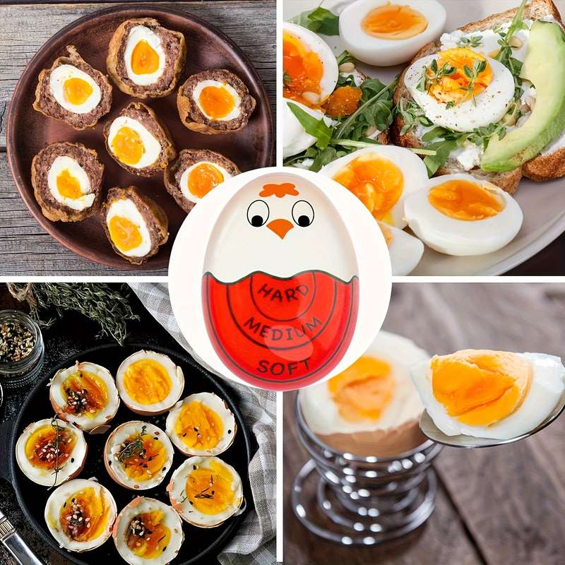 1pc Color-Changing Boiling Egg Timer Reusable Heat-Sensitive Kitchen Tool for Pe