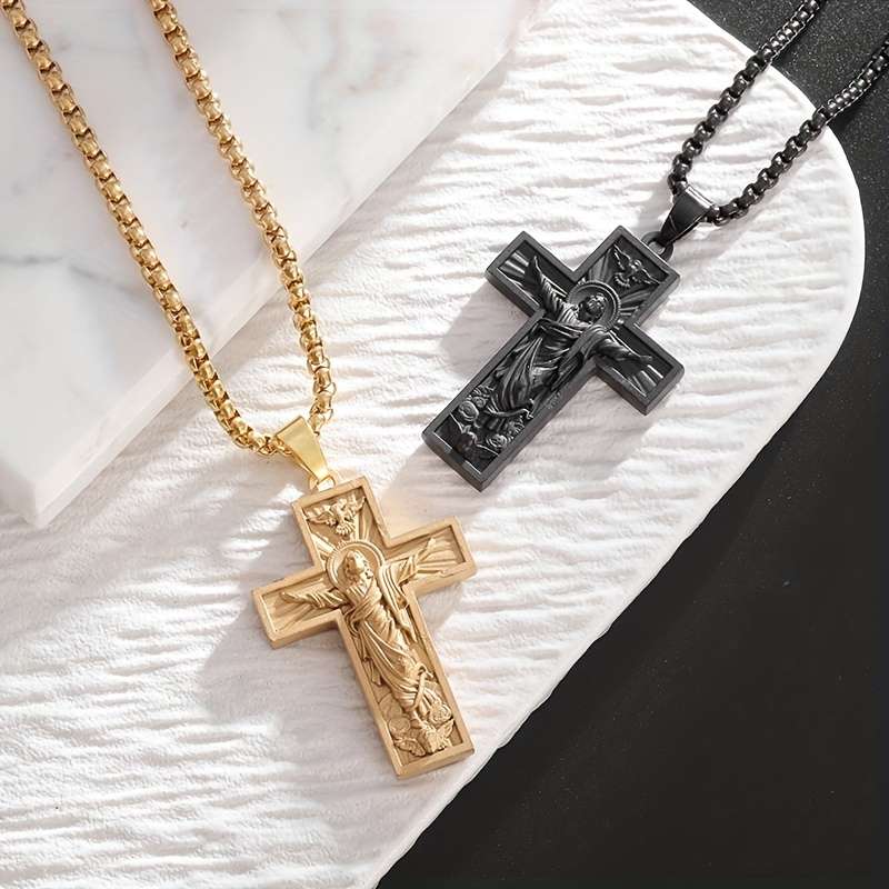 1 Piece Golden Jesus Theme Pendant
