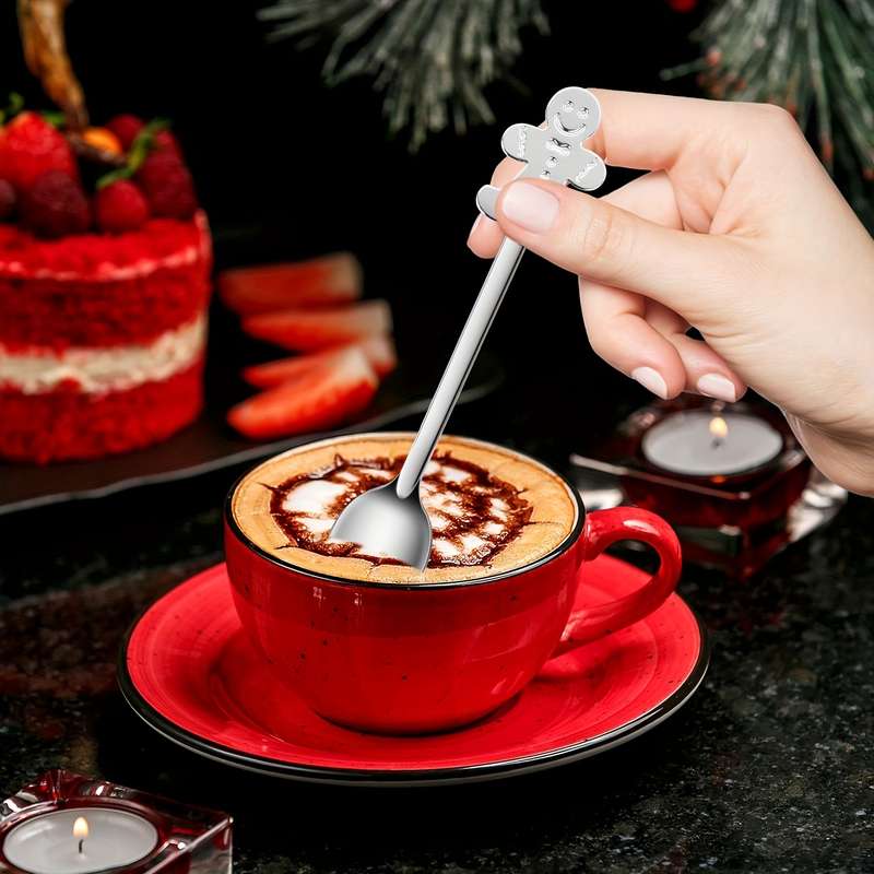 8pcs Stainless Steel Cute Mini Spoon Stirring Spoon for Tea Coffee Dessert Spoon Ice Cream