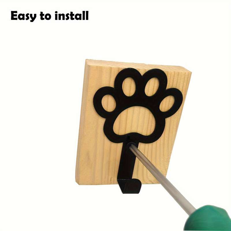 2pcs Adorable Metal Dog Paw Key HooksRust-Resistant Powder-Coated Finish for Durability Perfect
