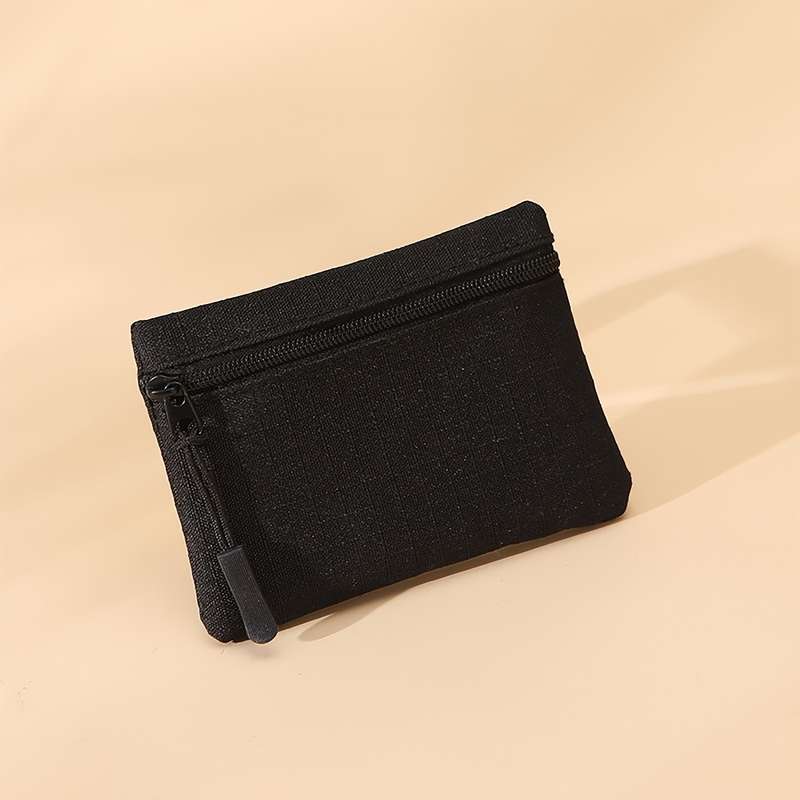 1pc New Mini Multi-Color Oxford Cloth Coin Purse with Solid Color Mesh Zipper Portable for Student