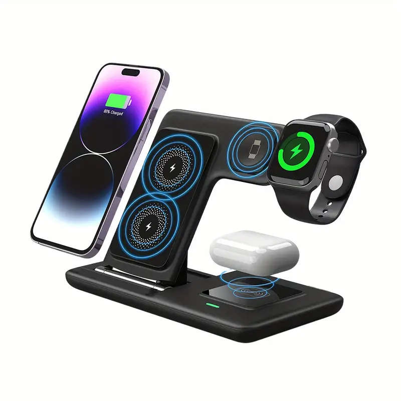 3 in 1 Folding Wireless Charging Station for iPhone 15 14 13 12 11 Pro Max Mini Plus AirPods 3 2 Pro