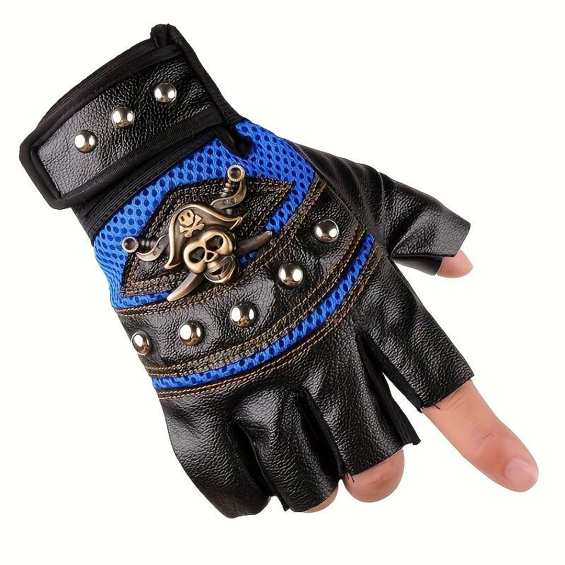 1 Pair Blue Outdoor Sports Gloves