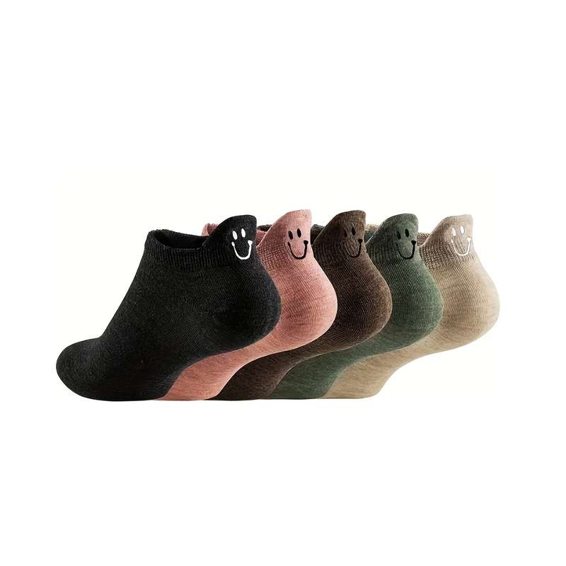 5 Pairs Set Mixed Colors One Size High Elastic Socks