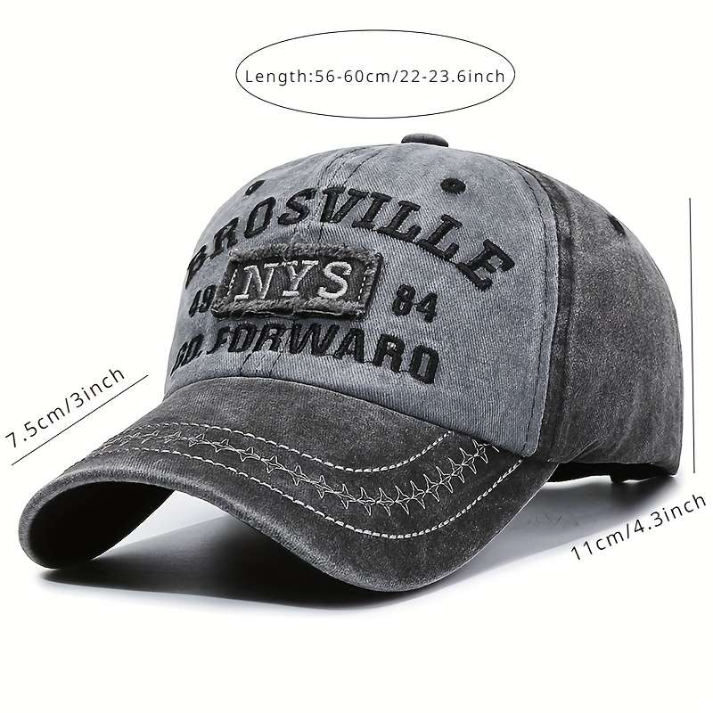 1pc Vintage Washed Baseball Cap with Adjustable Strap Distressed Fade-Resistant Outdoor Dad Hat