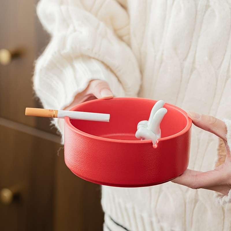 1pc Ceramic Ashtray for Home Living Room Office High-end Simple Creative Large Trendy Cute