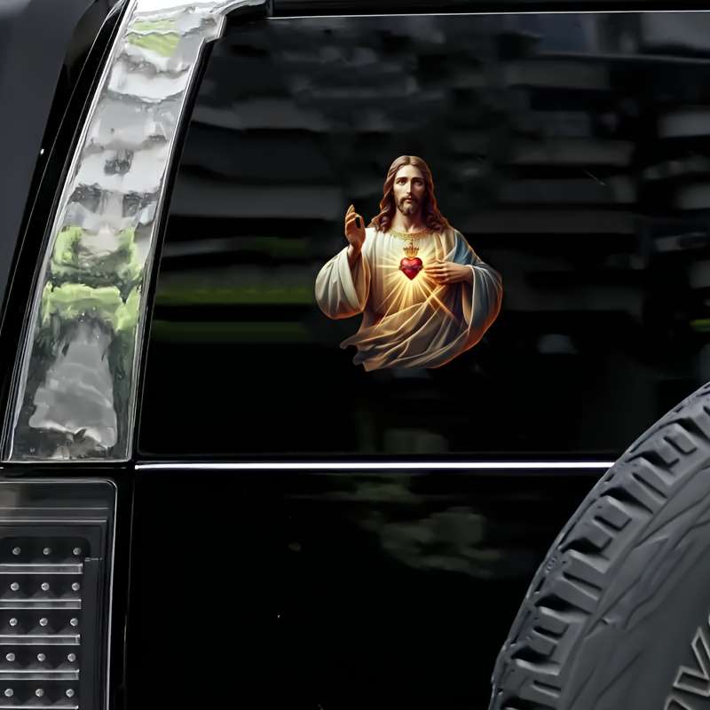 1pc   11.99cmx11.0cm Jesus Christian Themed Stickers