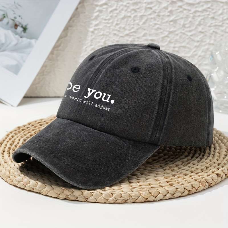 1pc Women'S Baseball Cap Vintage Soft Top Breathable Adjustable Fitted Polyester with Be You W
