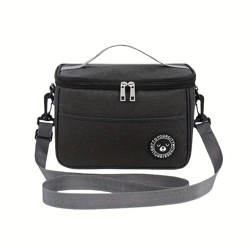 1pc Insulated Lunch Bag with Bear Pattern Waterproof And Portable for School And Office Keep Your Fo
