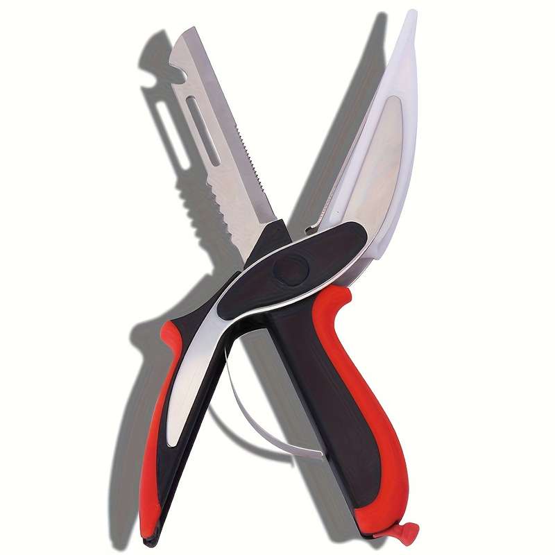 1pc Versatile Stainless Steel Kitchen Shears 5-in-1 Multifunctional Food Scissors with Built-In C