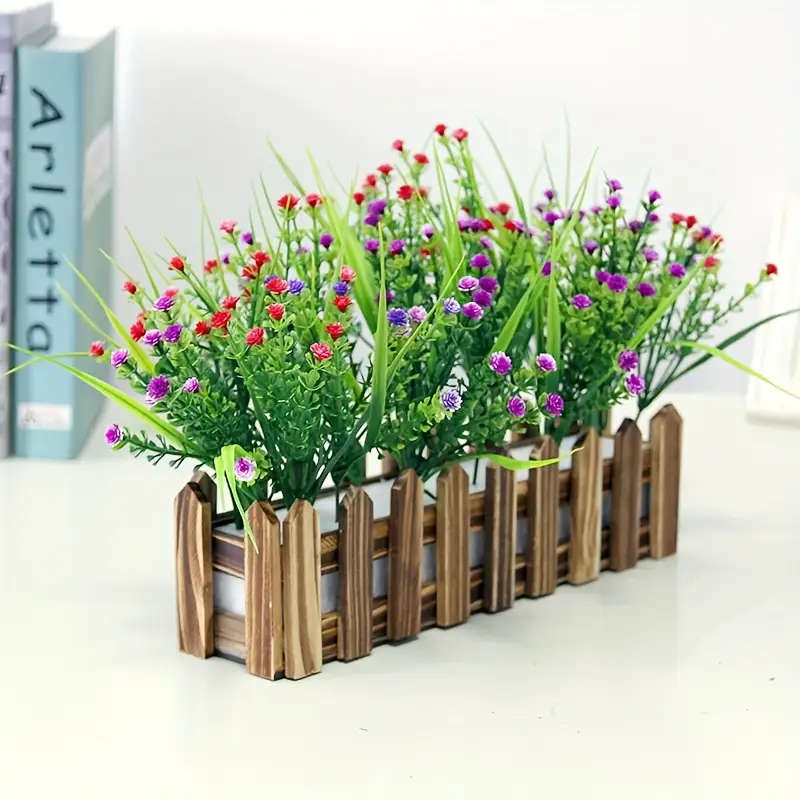 1pc Artificial Flower Plastic Fence Planter