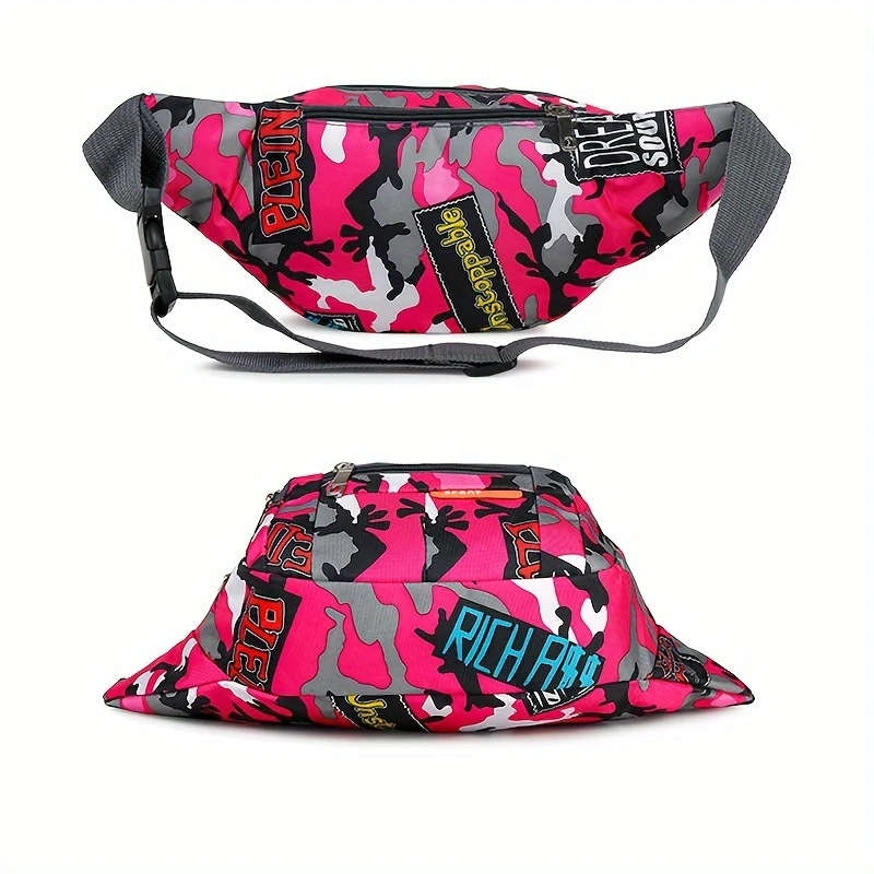 1pc Leisure Sports Outdoor Waist Bag Shoulder Messenger Bag Chest Bag Wear-Resistant Oxford Cloth