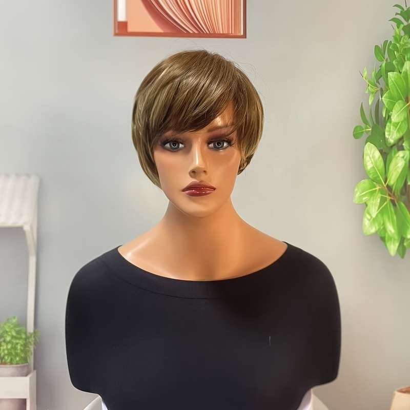1Pc Gradient Golden 20.32cm Fashion Design Wig