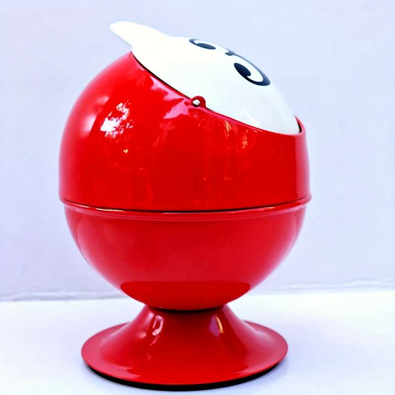 1pc Classic Metal Ashtray with Lid Round Creative Design No Electricity Needed Ideal for Bed