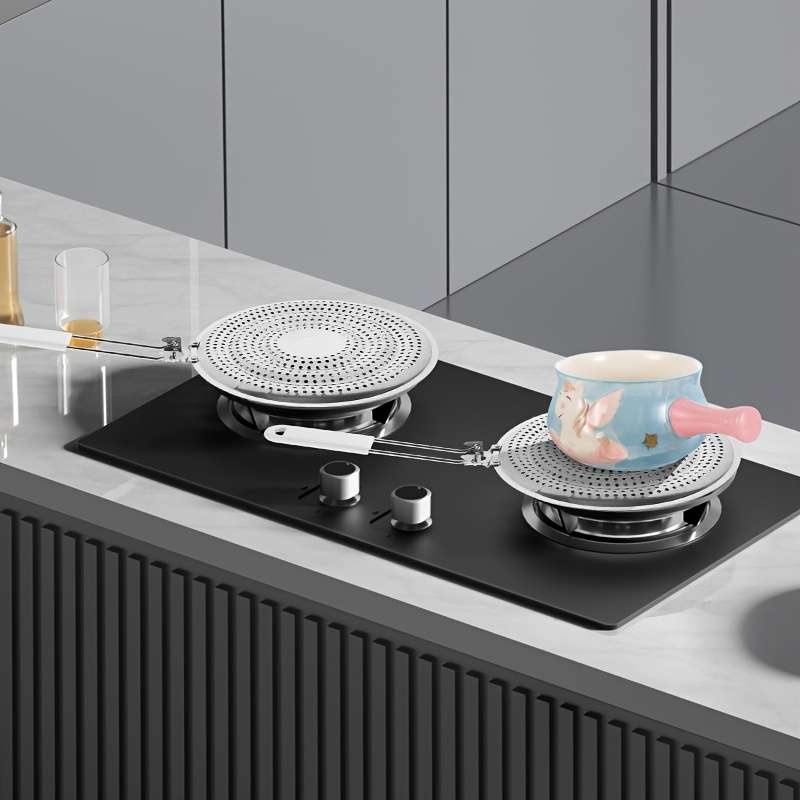 1pc Durable Stainless Steel Pot Holder Stand Double-Layer Thermal Conductive Kitchen Storage