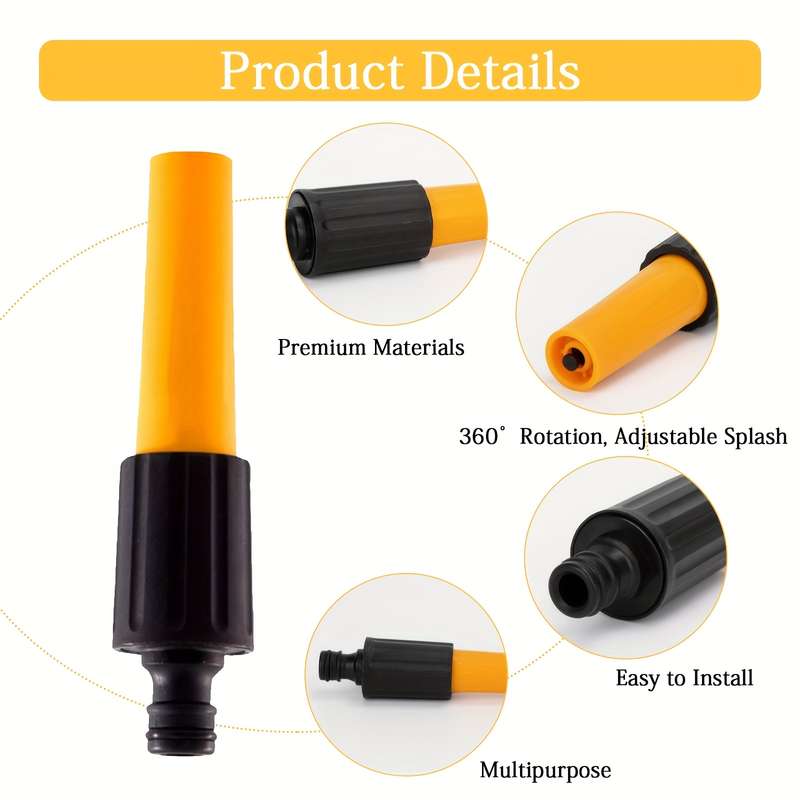 2Pcs Yellow And Black Hose Pipe Garden Nozzles