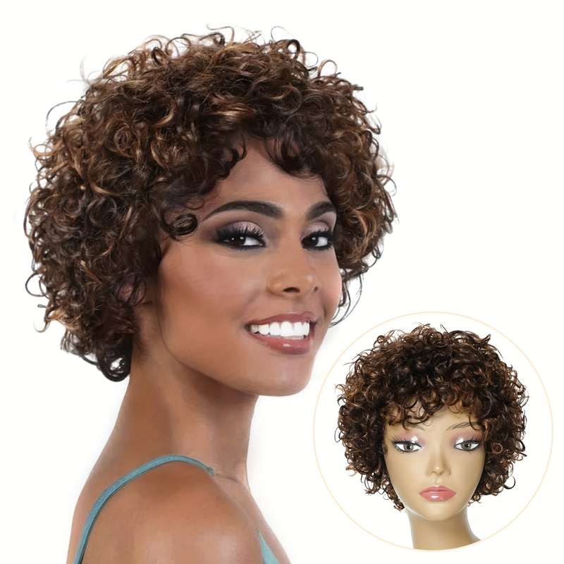 1Pc Brown 20.32cm Fashion Design Wig
