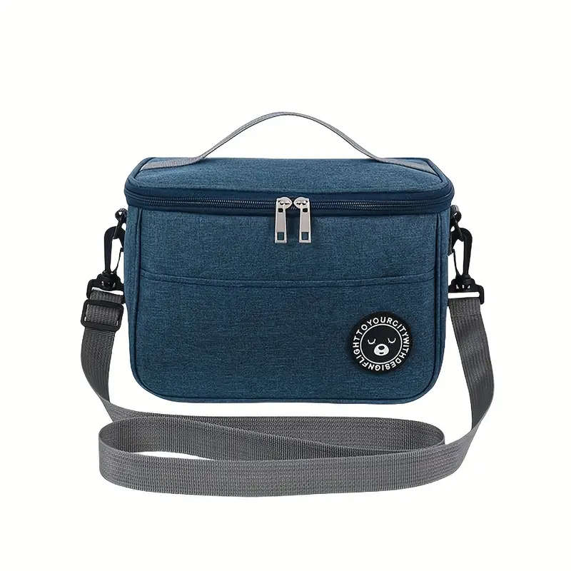 1pc Insulated Lunch Bag with Bear Pattern Waterproof And Portable for School And Office Keep Your Fo