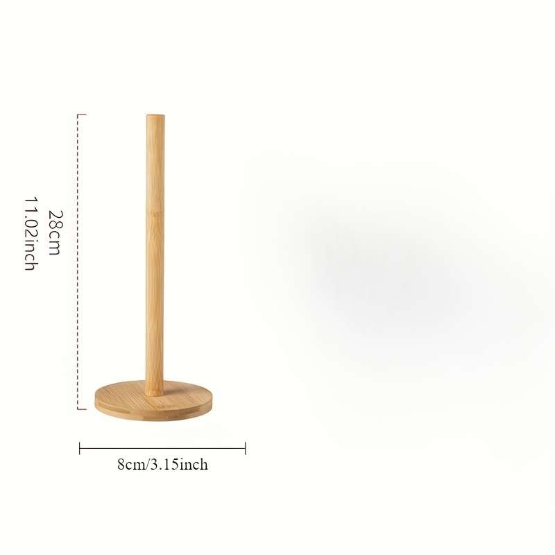 1pc Rustic Bamboo Paper Towel Holder Freestanding Wooden Dispenser for Kitchen Bathroom Fa