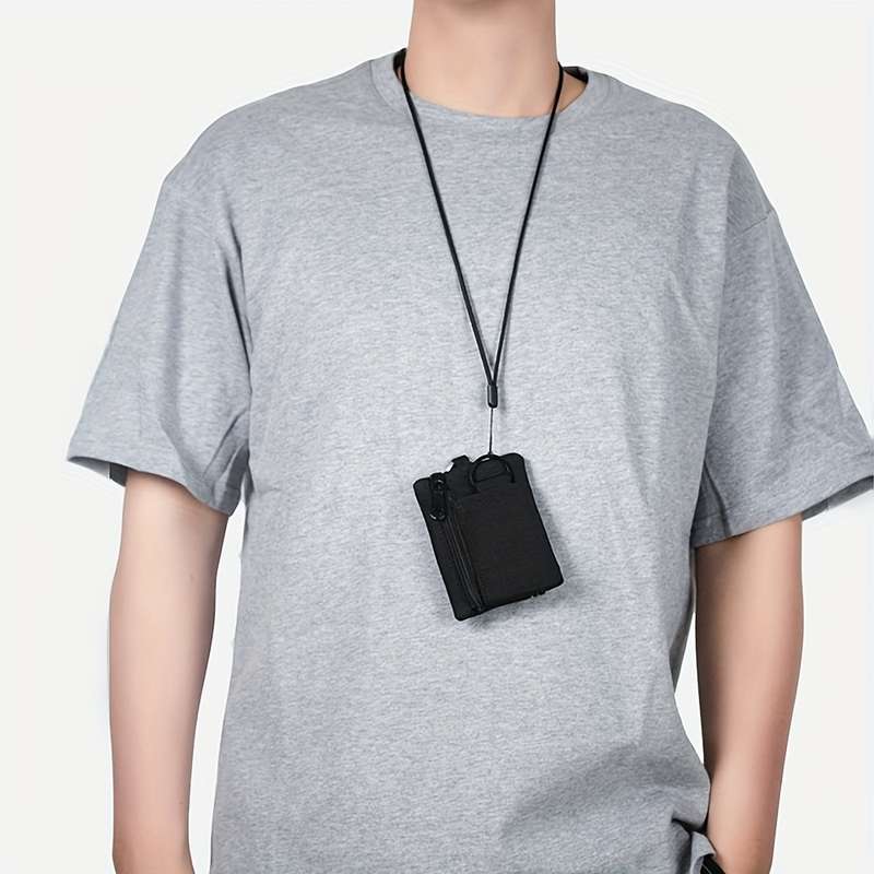 1pc Mini Coin Purse Key Pouch Casual Style Nylon Zipper Sports Storage Bag Polyester Material Sm