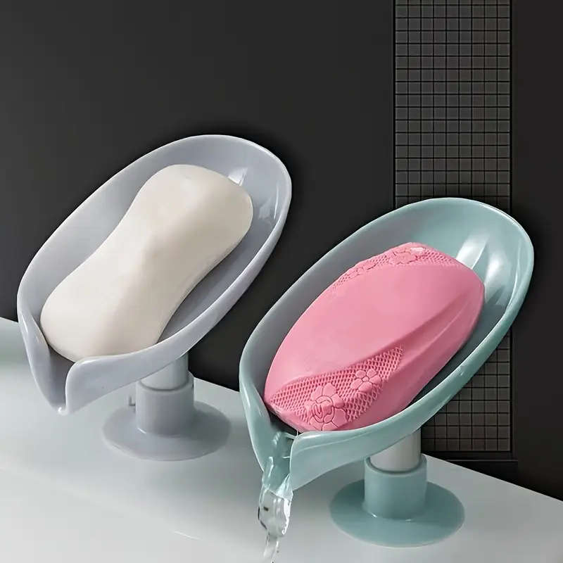 1pc Sets of Soap Box Cleaning Brush Holder Suction Cup Countertop Storage Rack Hole-Free Creative Dr