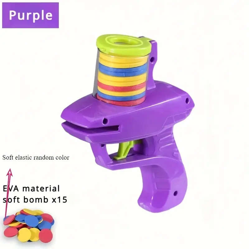 Colorful Foam Disc Launcher Toy for 3+ Handheld Flying Saucer Shooter for Indoor Outdoor Play Dura
