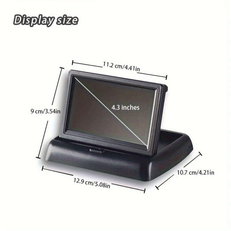 1pc Compact 10.92cm Folding Car Display with Reversing Camera Space-Saving No View Obstruction Dustp
