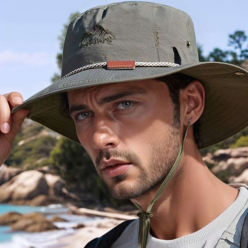1pc of a Stylish Outdoor Men'S Wide-Brimmed Fisherman Hat Sun Hat And Summer Sun Protection H