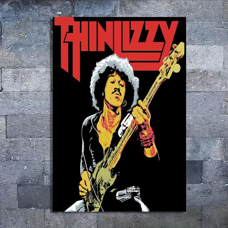 1pc Vintage Music Canvas Poster 30.48x45.72cm Frameless Wall Art Featuring Thin Lizzy Lead Singer