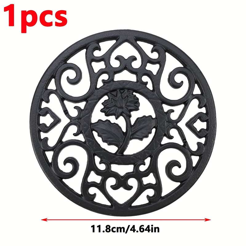 1pc Cast Iron Trivet Flower Cast Iron Trivet with Pegs Heat Resistant Iron Trivet Metal Trivets fo
