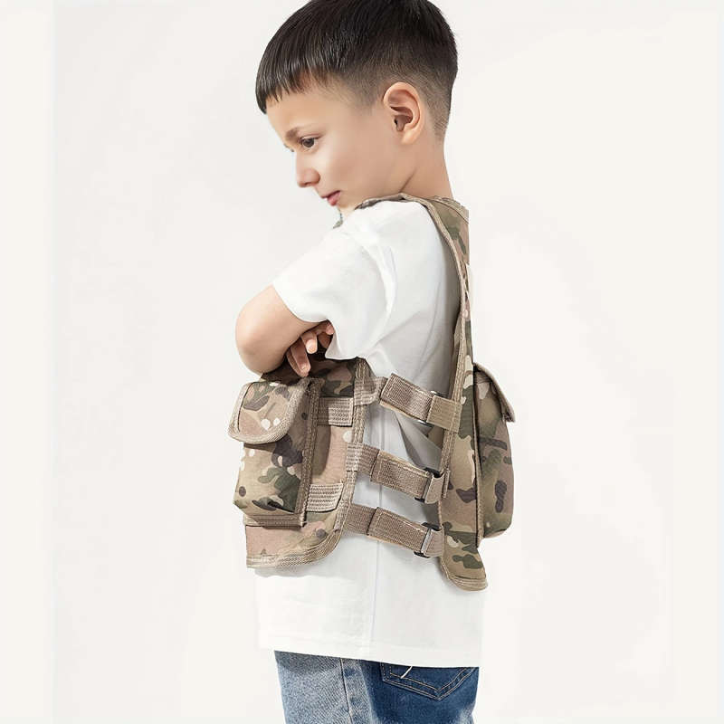 1pc Size S Youngsters's Outdoor Tactical Vest Summer Camp Camouflage Training Vest