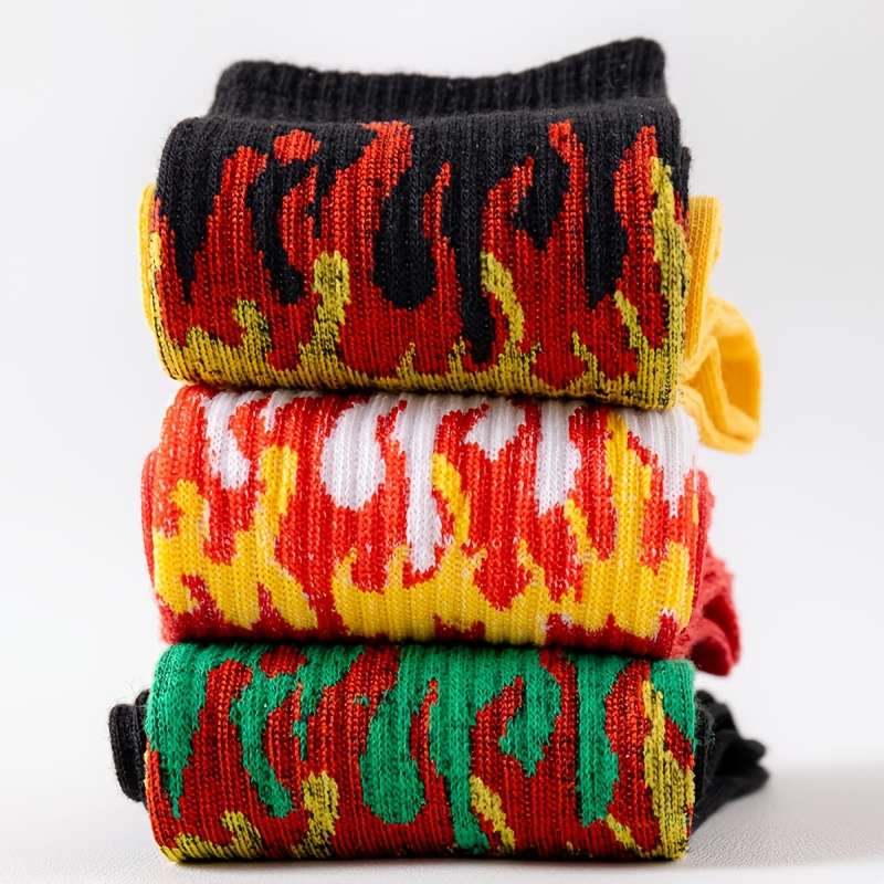 3 Pairs Of Mixed Colors One Size High Elastic Socks