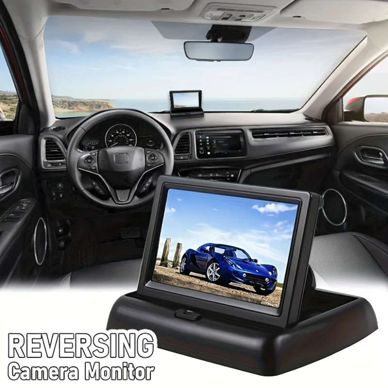 1pc Compact 10.92cm Folding Car Display with Reversing Camera Space-Saving No View Obstruction Dustp