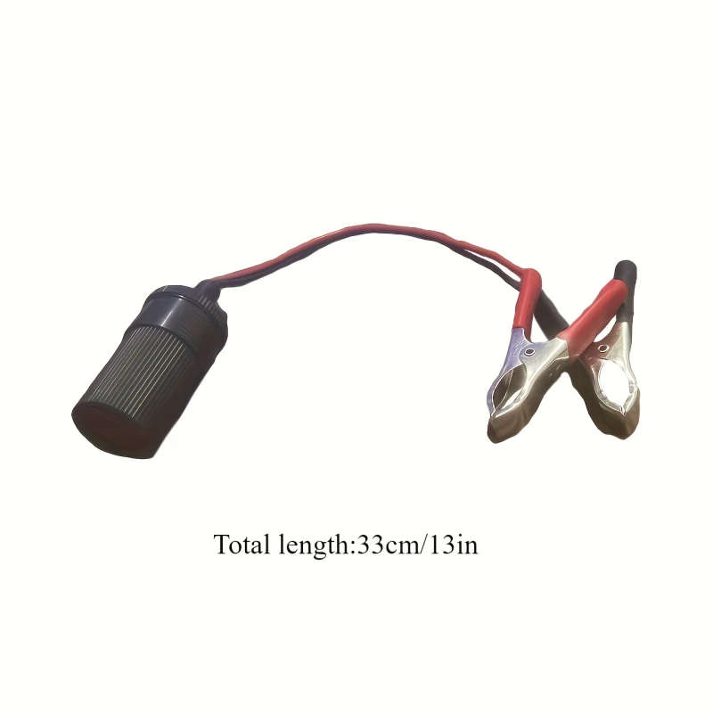 1Pc 12V Power Car Cir Lighter Female To Alligator Clip Extension Connector To Terminal Clip On Batte