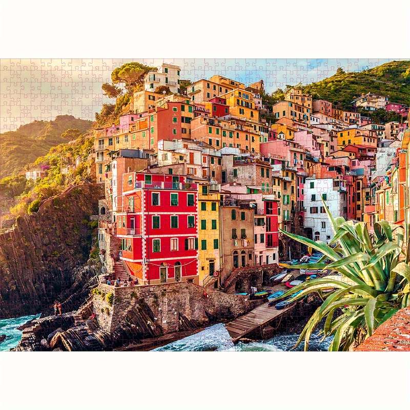 1000pcs Cinque Terre Jigsaw Puzzle Thick Durable Paper Beginner Skill Level Port