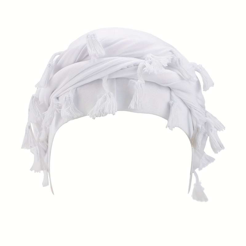 1pc Men's Maroon Tassel Braid Beanie Double Layer Hip Hop Style Soft Satin Lining Breathable Po