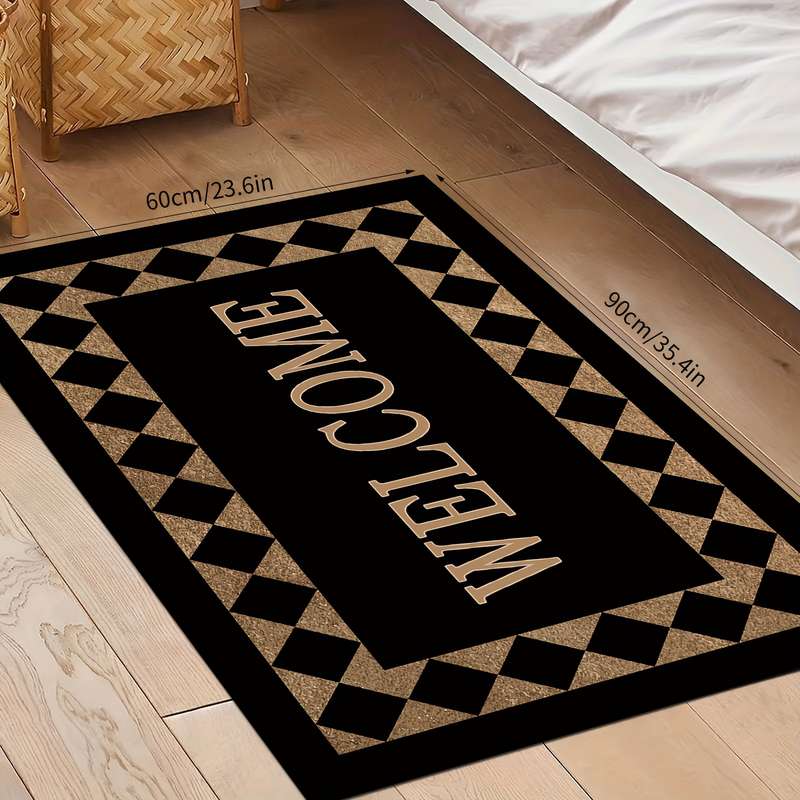 1Pc 40x60cm 15.7x23.6inch Light Luxury Plaid Floor Mat