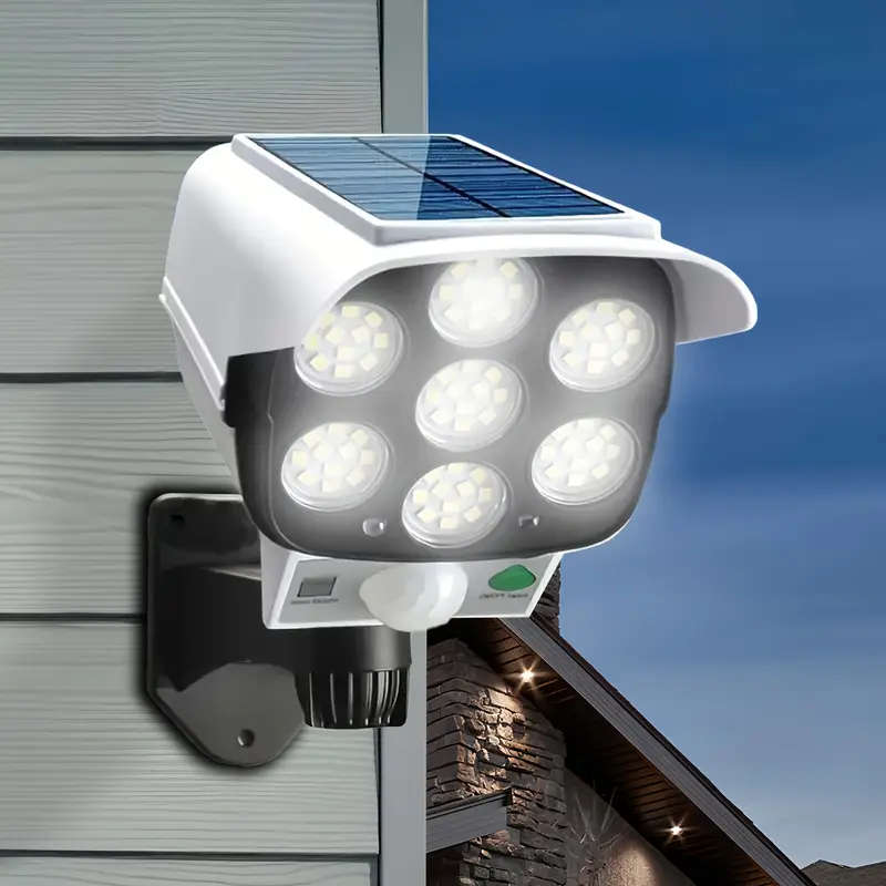 Outdoor Simulation Monitoring Light, Solar Sensor Light, Highly Sensitive Motion Sensor, No Wiring N